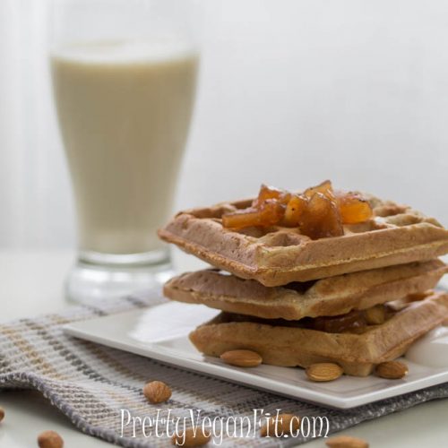 Vegan Whole Wheat and Almond Flour Waffles Recipe Pretty Vegan Fit